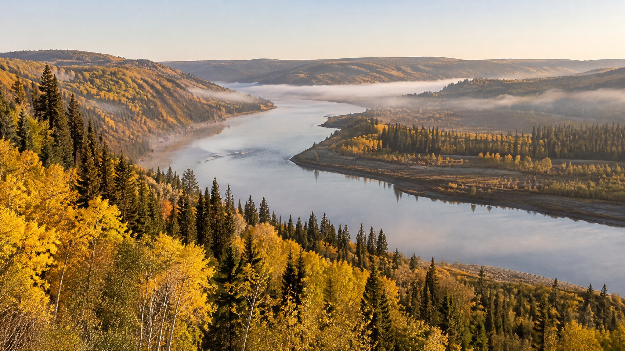Aerial view of Alberta landscape where agricultural land meets forest and wetland